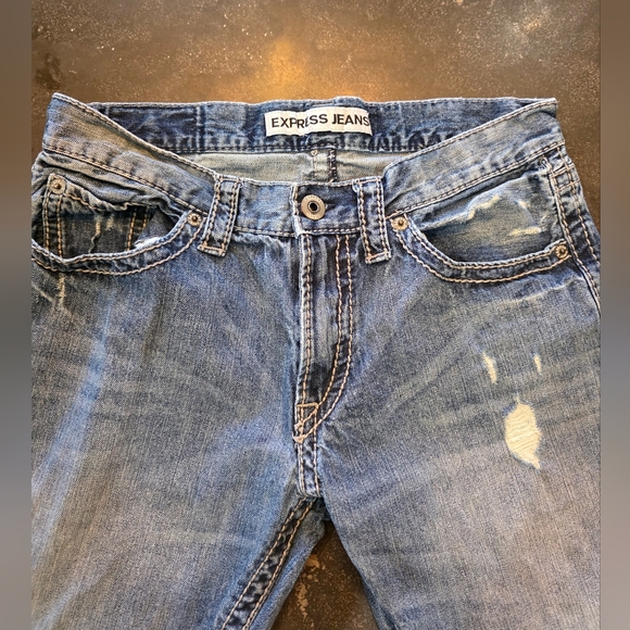 Mens Express Blue Slim Fit Straight Leg ROCCO Jeans 32X34 - Picture 6 of 13